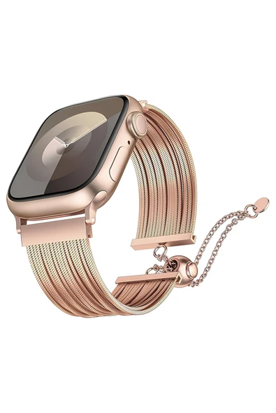 HEPTEKİLETİŞİM Apple Watch Watch 2/3/4/5/6/7/8/se/ultra 44mm Metal Hasır Kordon (krd-137) ürün görseli 1