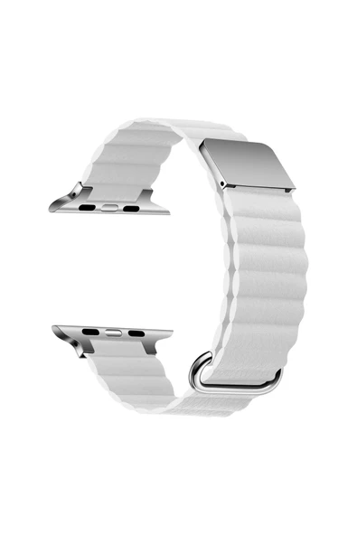 HEPTEKİLETİŞİM Watch 7 41mm Uyumlu KRD-78 PU Deri Kordon Strap Kayış HPTK- Beyaz ürün görseli 1