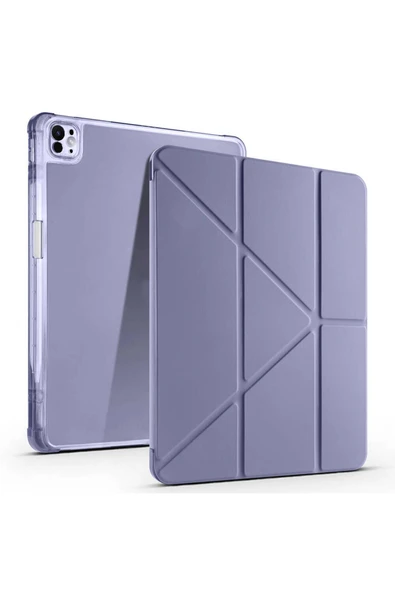 HEPTEKİLETİŞİM Apple iPad Pro 13 2025 M5 Kılıf Kalem Bölmeli Standlı Kılıf (Tri Folding) ürün görseli 1