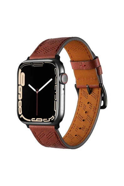 HEPTEKİLETİŞİM Watch 42mm Uyumlu KRD-76 PU Deri Kordon Strap Kayış HPTK- Mürdüm ürün görseli 1