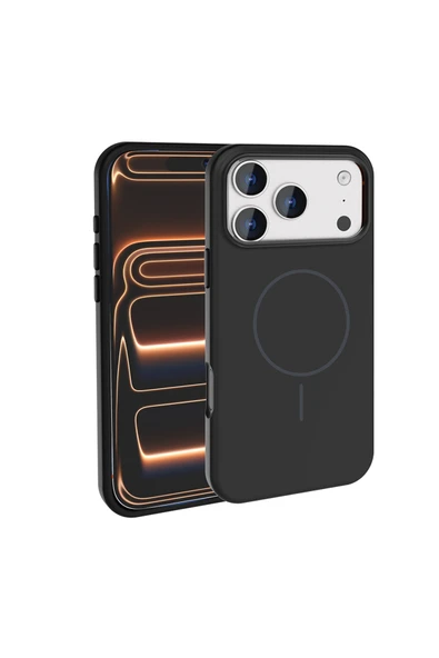 HEPTEKİLETİŞİM Apple iPhone 17 Pro Max Kılıf M-Safe Şarj Özellikli Metal Kamera Çerçeveli Silikon Kapak (EDİ) ürün görseli 1
