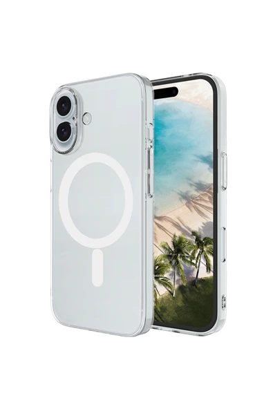 HEPTEKİLETİŞİM Apple iPhone 17 Kılıf Wireless Şarj Özellikli Şeffaf Tek Kamera Çerçeveli Kapak (Porto) ürün görseli 1