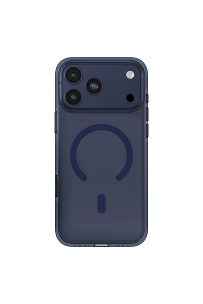 HEPTEKİLETİŞİM iPhone 17 Pro Max Kılıf M-safe Şarj Özellikli O-Ring Şeffaf Trans Shield Serisi Kapak Mavi ürün görseli 1