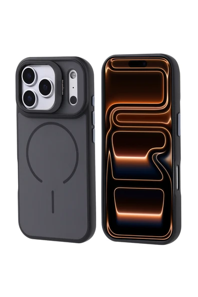 HEPTEKİLETİŞİM Apple iPhone 17 Pro Max Kılıf M-safe Şarj Özellikli Kamera Standlı Kapak (notron) ürün görseli 1