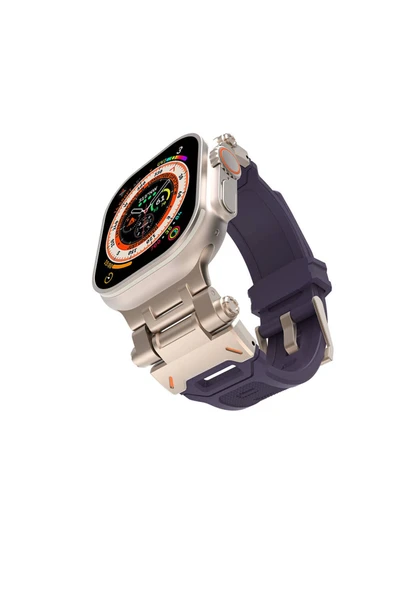 HEPTEKİLETİŞİM Watch 42mm Uyumlu HPTK- KRD-108 Metal Başlıklı Silikon Kordon-Starlight Purple ürün görseli 1