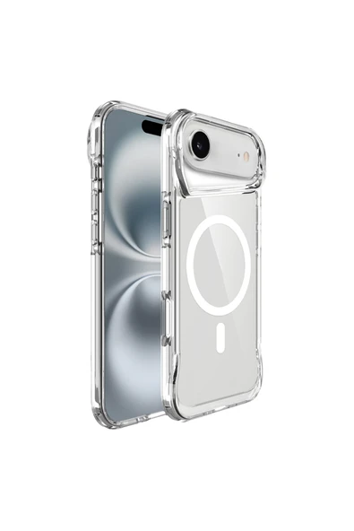 HEPTEKİLETİŞİM Apple iPhone 17 Air Kılıf Kamera Yükseltili Şeffaf Darbe Emici Ultra Koruma Sert Kapak (T-MAX-m-sf) ürün görseli 1