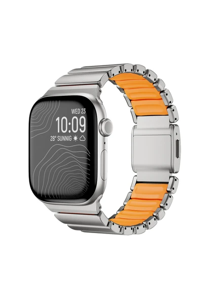 HEPTEKİLETİŞİM Watch 2/3/4/5/6/7/8/9/se/nike/ultra 42mm Titanyum Silikon Kordon (krd-152) ürün görseli 1