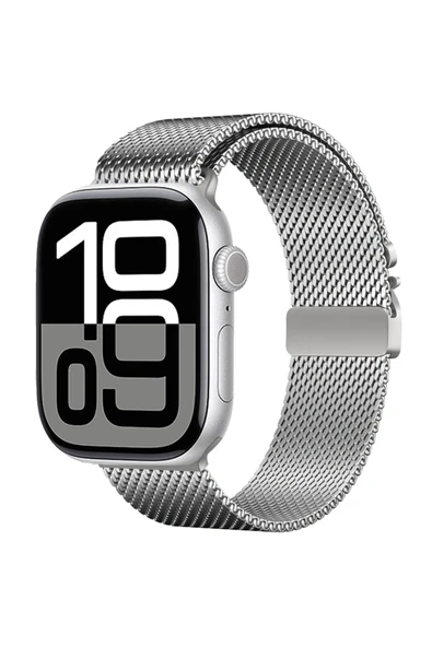 HEPTEKİLETİŞİM Watch 7 41mm Uyumlu HPTK KRD-121 Metal Hasır Kordon-Gümüş ürün görseli 1