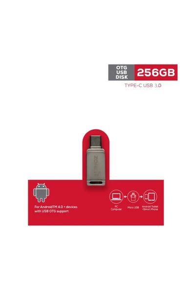 HEPTEKİLETİŞİM 3.0 Type-C Metal OTG 256 GB ürün görseli 1