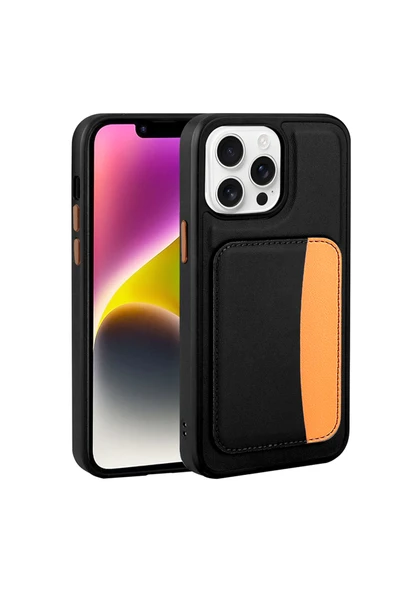 HEPTEKİLETİŞİM iPhone 16 Pro Max Kılıf Kartlıklı Silikon Darbe Emici Köşe Korumalı Kapak (x-kart) ürün görseli 1