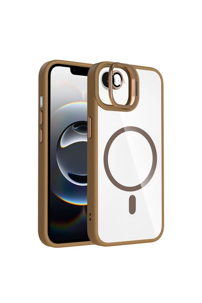 HEPTEKİLETİŞİM Apple iPhone 16E Kılıf Standlı ve Kamera Lens Hediyeli M-Safe Şarj Özellikli Kapak (etro) ürün görseli 1