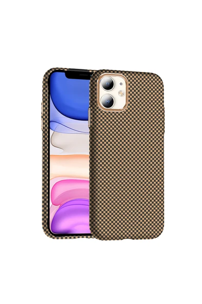 HEPTEKİLETİŞİM iPhone 11 Uyumlu  Kılıf Magsafe Şarj Özellikli Karbon Fiber Görünümlü Kapak (gros) ürün görseli 1