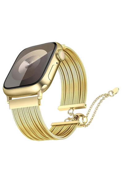 HEPTEKİLETİŞİM Apple Watch Watch 2/3/4/5/6/7/8/se/ultra 42mm Metal Hasır Kordon (krd-137) ürün görseli 1
