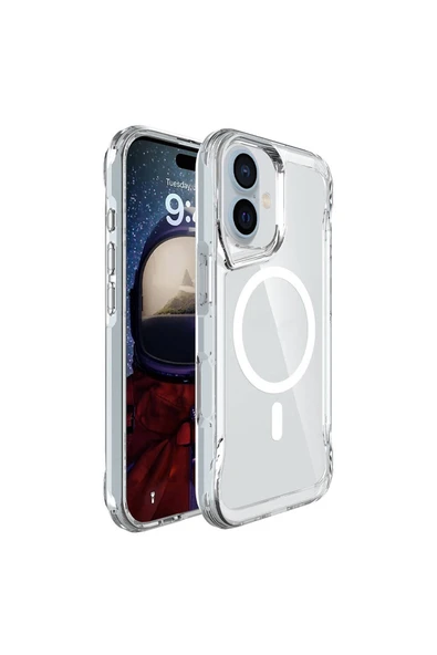 HEPTEKİLETİŞİM Apple iPhone 16 Plus Kılıf HPTK Magsafe Şarj Özellikli T-Max Magsafe Kapak-Şeffaf ürün görseli 1