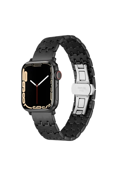 HEPTEKİLETİŞİM Watch 7 45mm Uyumlu KRD-86 Metal HPTK Kordon-Siyah ürün görseli 1
