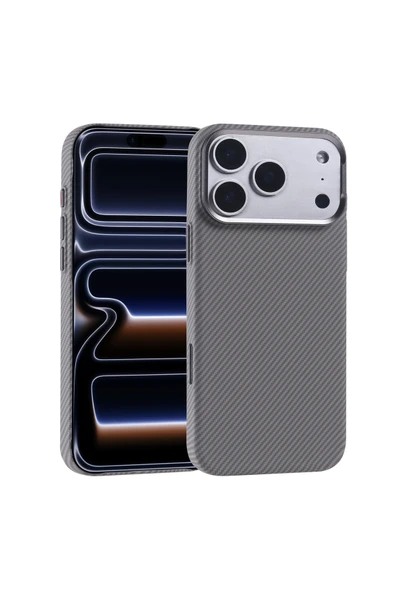 HEPTEKİLETİŞİM iPhone 17 ProKılıf M-safe Şarj Özellikli Karbon Fiber Görünümlü Kapak (NEKST) ürün görseli 1