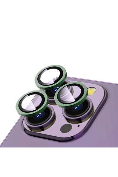 HEPTEKİLETİŞİM iPhone 13 Pro Uyumlu Safir Kamera Lens KoruyucuKolay Takma Aparatlı CL-12 Yeşil ürün görseli 1