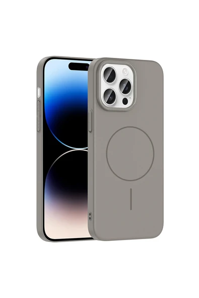 HEPTEKİLETİŞİM Apple iPhone 14 Pro Max Kılıf Magsafe Şarj Özellikli Silikon Kapak (RUBY) ürün görseli 1
