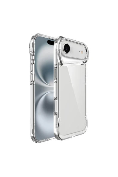 HEPTEKİLETİŞİM Apple iPhone 17 Air Kılıf Kamera Yükseltili Şeffaf Darbe Emici Ultra Koruma Sert Kapak (T-MAX) ürün görseli 1