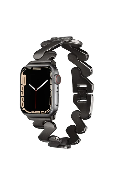 HEPTEKİLETİŞİM Watch 44mm Kordon Uyumlu KRD-80 Metal Strap Kayış HPTK- Siyah ürün görseli 1