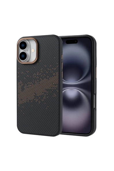 HEPTEKİLETİŞİM iPhone 16 Plus Uyumlu Magsafe Şarj Özellikli Karbon Fiber Tasarımlı HPTK Vave Kapak ürün görseli 1