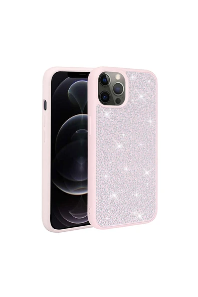 HEPTEKİLETİŞİM Iphone 13 Pro Kılıf Parlak Taşlı Gösterişli Tasarımlı Kapak (STON) ürün görseli 1