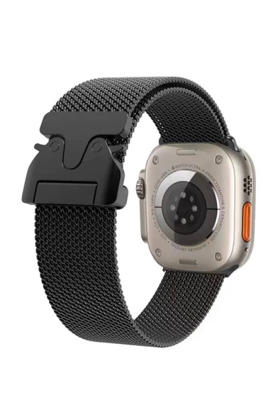 HEPTEKİLETİŞİM Apple Watch 10 42mm Kordon Metal Hasır İşlemeli Tasarım (KRD-25) ürün görseli 1
