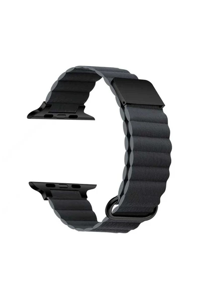 HEPTEKİLETİŞİM Watch 44mm Uyumlu KRD-78 PU Deri Kordon Strap Kayış HPTK- Koyu Gri ürün görseli 1