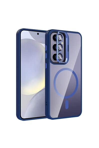 HEPTEKİLETİŞİM Samsung Galaxy S24 Plus Kılıf Standlı ve Kamera Lens Hediyeli M-Safe Şarj Özellikli Kapak (etro) ürün görseli 1