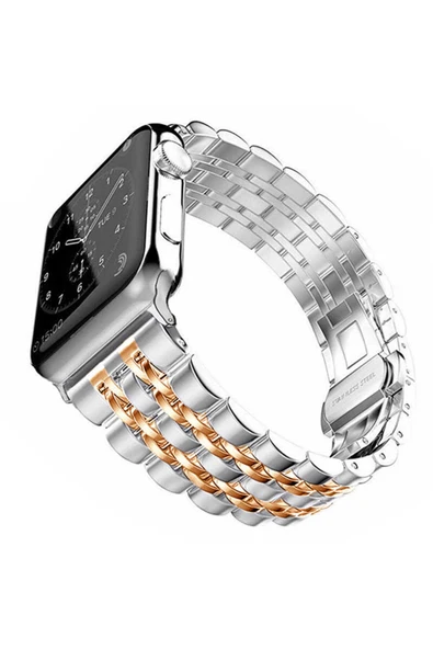 HEPTEKİLETİŞİM Watch 40mm Uyumlu KRD-14 Metal HPTK Kordon-Rose Gold ürün görseli 1