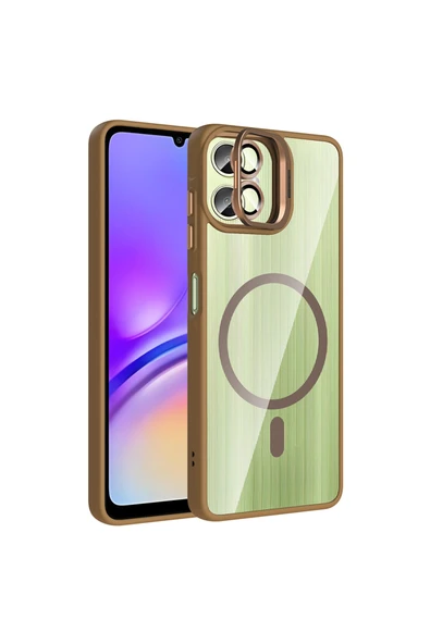 HEPTEKİLETİŞİM Samsung Galaxy A06 Kılıf Standlı ve Kamera Lens Hediyeli M-Safe Şarj Özellikli Kapak (etro) ürün görseli 1