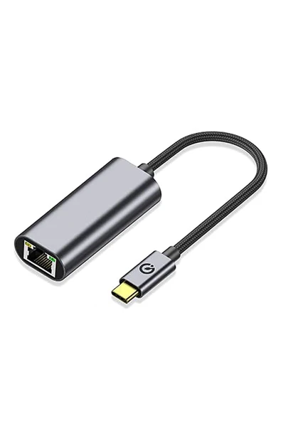 HEPTEKİLETİŞİM Bir Ucu Type-C Diğer Ucu Hızlı İnternet Ethernet Dönüştürücü RJ45 Kablo (1024Mbps 22cm) Ultra Hızlı ürün görseli 1