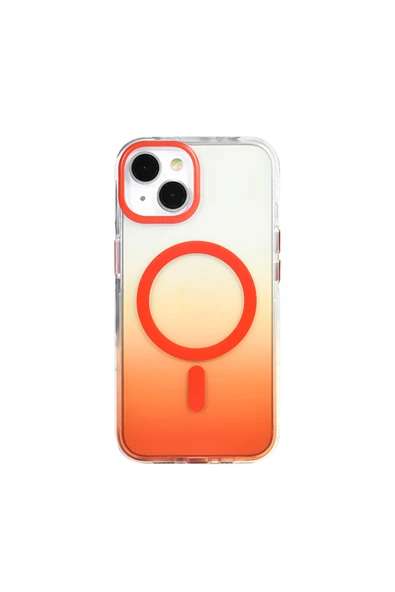 HEPTEKİLETİŞİM Apple iPhone 13 Kılıf M-safe Şarj Özellikli Transparan Renk Geçişli Kapak (TOROS) ürün görseli 1