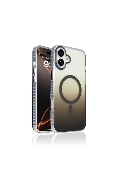 HEPTEKİLETİŞİM Apple iPhone 16 Kılıf M-safe Şarj Özellikli Transparan Renk Geçişli Kapak (toros) ürün görseli 1