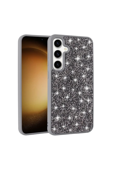 HEPTEKİLETİŞİM Samsung Galaxy A25 Kılıf Parlak Taşlı Tasarım Kamera Yükseltili Korumalı Kapak (Pırlanta) ürün görseli 1