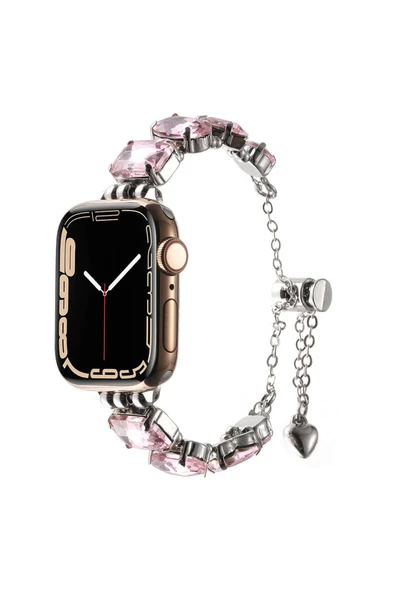 HEPTEKİLETİŞİM Apple Watch 2/3/4/5/6/7/8/9/se/ultra/nike 42mm 44mm 45mm 49mm Renkli Taş Tasarımlı Kordon (KRD-115) ürün görseli 1