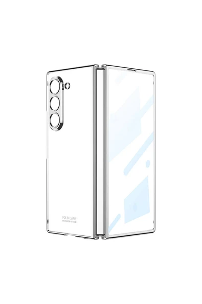 HEPTEKİLETİŞİM Samsung Galaxy Z Fold 6 Kılıf Kenarları Renkli Darbe Emici Katlanabilir Parlak Sert Şeffaf Kapak ürün görseli 1
