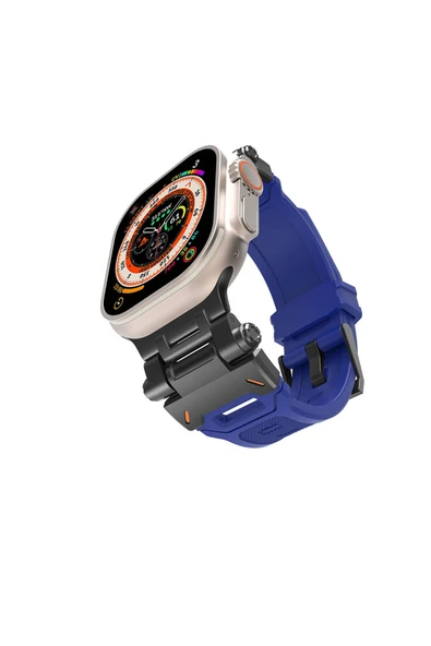 HEPTEKİLETİŞİM Apple Watch 2/3/4/5/6/7/8/9/se/ultra/nike 42mm 44mm 45mm 49mm Metal Başlıklı Kordon (KRD-108) ürün görseli 1
