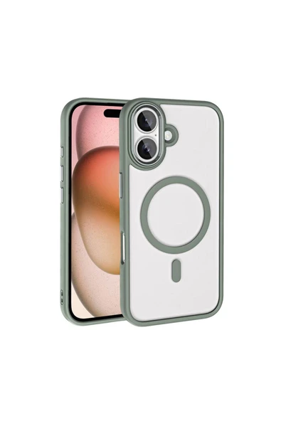 HEPTEKİLETİŞİM Apple iPhone 16 Plus Kılıf Kamera Çıkıntılı Şarj Destekli Renkli Hassas Butonlu Kapak (Krom-Mag) ürün görseli 1