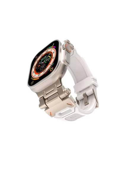 HEPTEKİLETİŞİM Apple Watch 2/3/4/5/6/7/8/9/se/ultra/nike 42mm 44mm 45mm 49mm Metal Başlıklı Kordon (KRD-108) ürün görseli 1