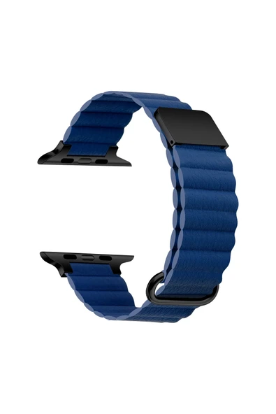 HEPTEKİLETİŞİM Watch Ultra 49mm Uyumlu KRD-78 PU Deri Kordon Strap Kayış HPTK- Lacivert ürün görseli 1