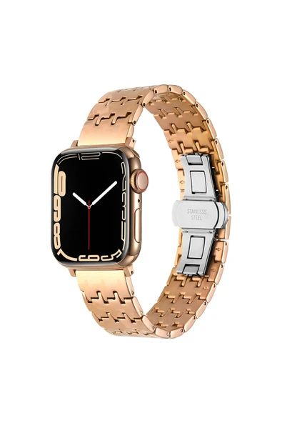 HEPTEKİLETİŞİM Watch 42mm Uyumlu KRD-86 Metal HPTK Kordon-Rose Gold ürün görseli 1