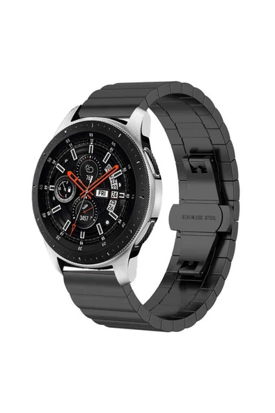 HEPTEKİLETİŞİM Galaxy Watch 46mm (22mm) Uyumlu KRD-16 Metal HPTK Kordon-Siyah ürün görseli 1