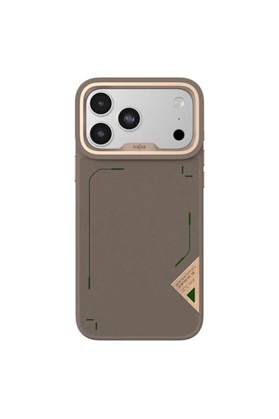 HEPTEKİLETİŞİM iPhone 17 Pro Kılıf M-safeli O-Ring Metal Kamera Çerçeveli Matrix Collection Kapak Desert Gold ürün görseli 1