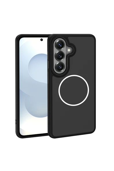 HEPTEKİLETİŞİM Samsung Galaxy S26 Plus Kılıf M-Safe Şarj Özellikli Metal Kamera Çerçeveli Silikon Kapak (SANREMO) ürün görseli 1