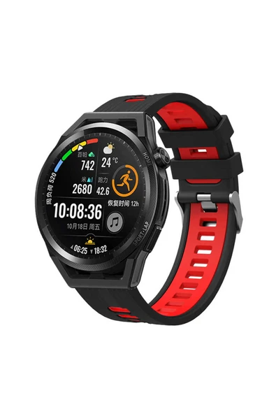 HEPTEKİLETİŞİM Galaxy Watch Active 2 40mm KRD-55 Uyumlu HPTK Kordon-Siyah-Kırmızı ürün görseli 1