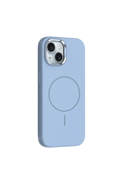 HEPTEKİLETİŞİM Apple iPhone 14 Kılıf M-Safe Şarj Özellikli Metal Kamera Çerçeveli Silikon Kapak (EDİ) ürün görseli 1