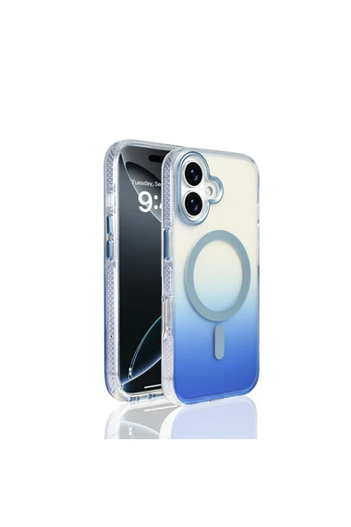 HEPTEKİLETİŞİM Apple iPhone 17 Kılıf M-safe Şarj Özellikli Transparan Renk Geçişli Kapak (TOROS) ürün görseli 1