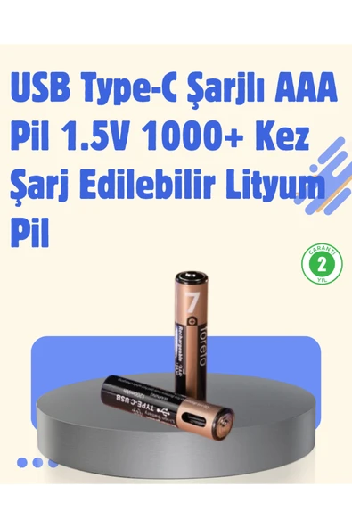 SAYARMARKT USB Type-C Şarjlı AAA Lityum Pil 1000+ Şarj Döngüsü ile Uzun Ömür ürün görseli 1