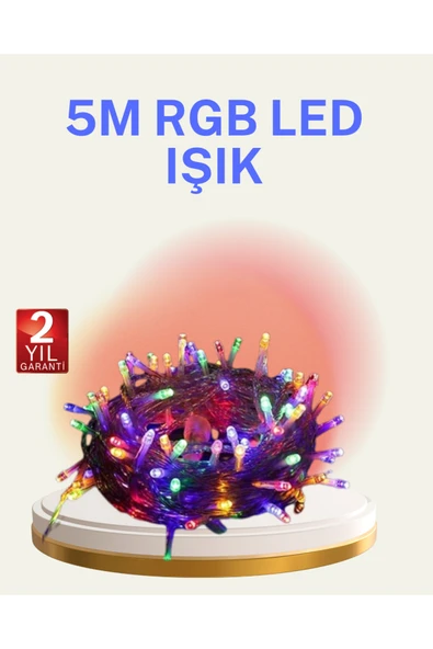 SAYARMARKT Şeffaf Kablolu 50 Ampullü 5 Metre LED Işık Dekoratif Aydınlatma ürün görseli 1